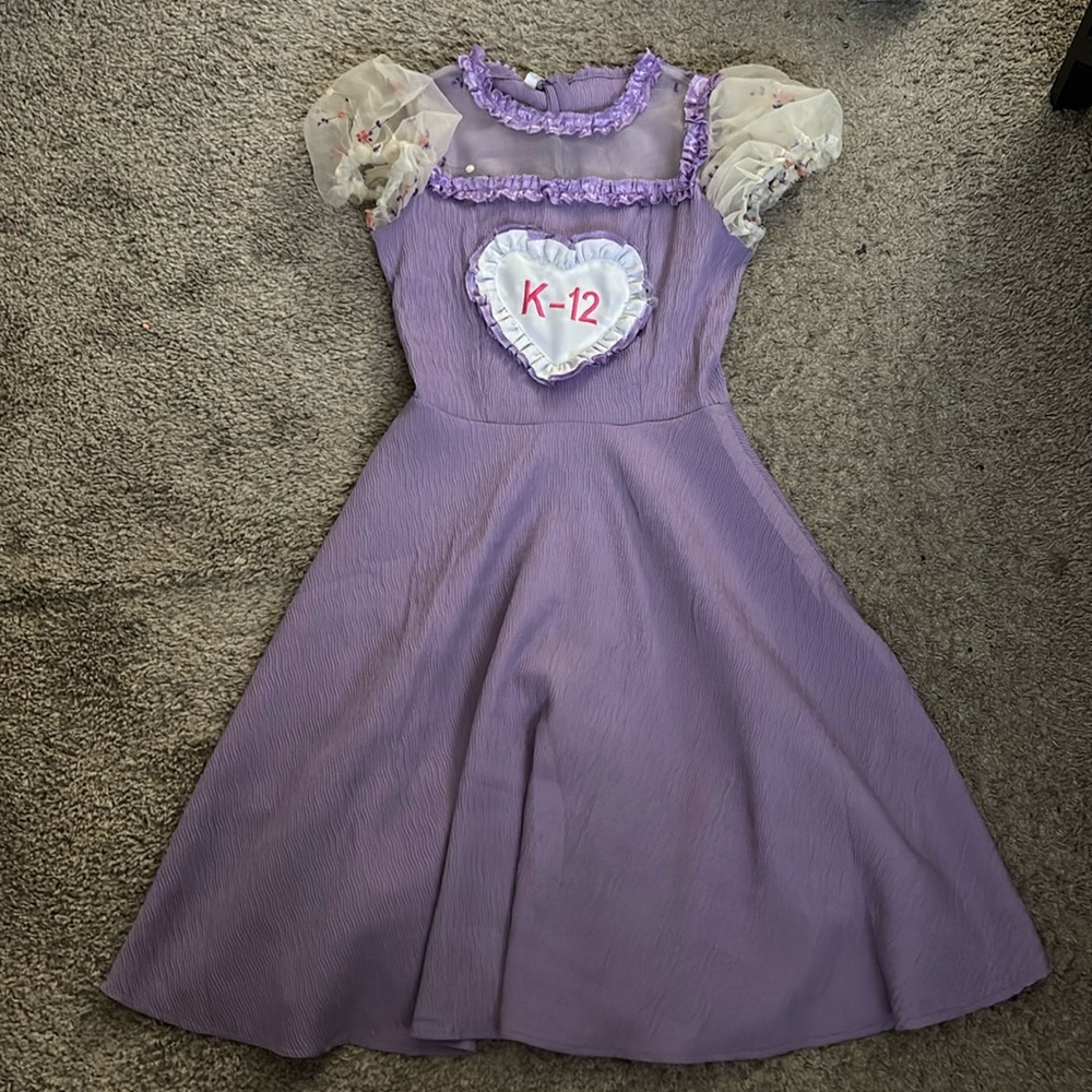 K-12 Fanmade purple dress flower sleeves Knee length dress Melanie Martinez
